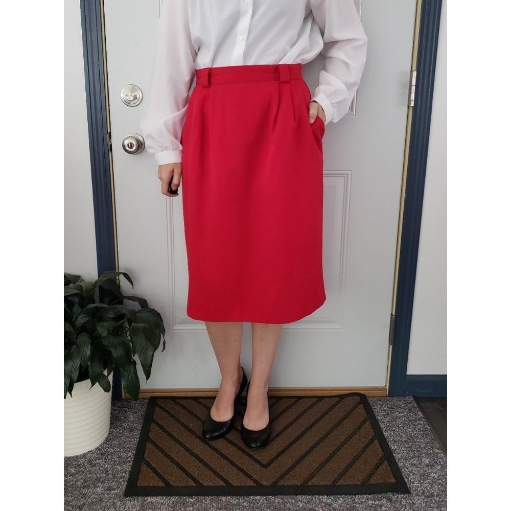 90s Red Pencil Skirt